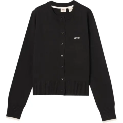 Levi's Knitwear Women's Black Crew Neck Moderate Cardigan