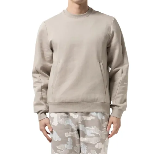 Reebok Sweatshirts Men's Beige Crew Neck Moderate