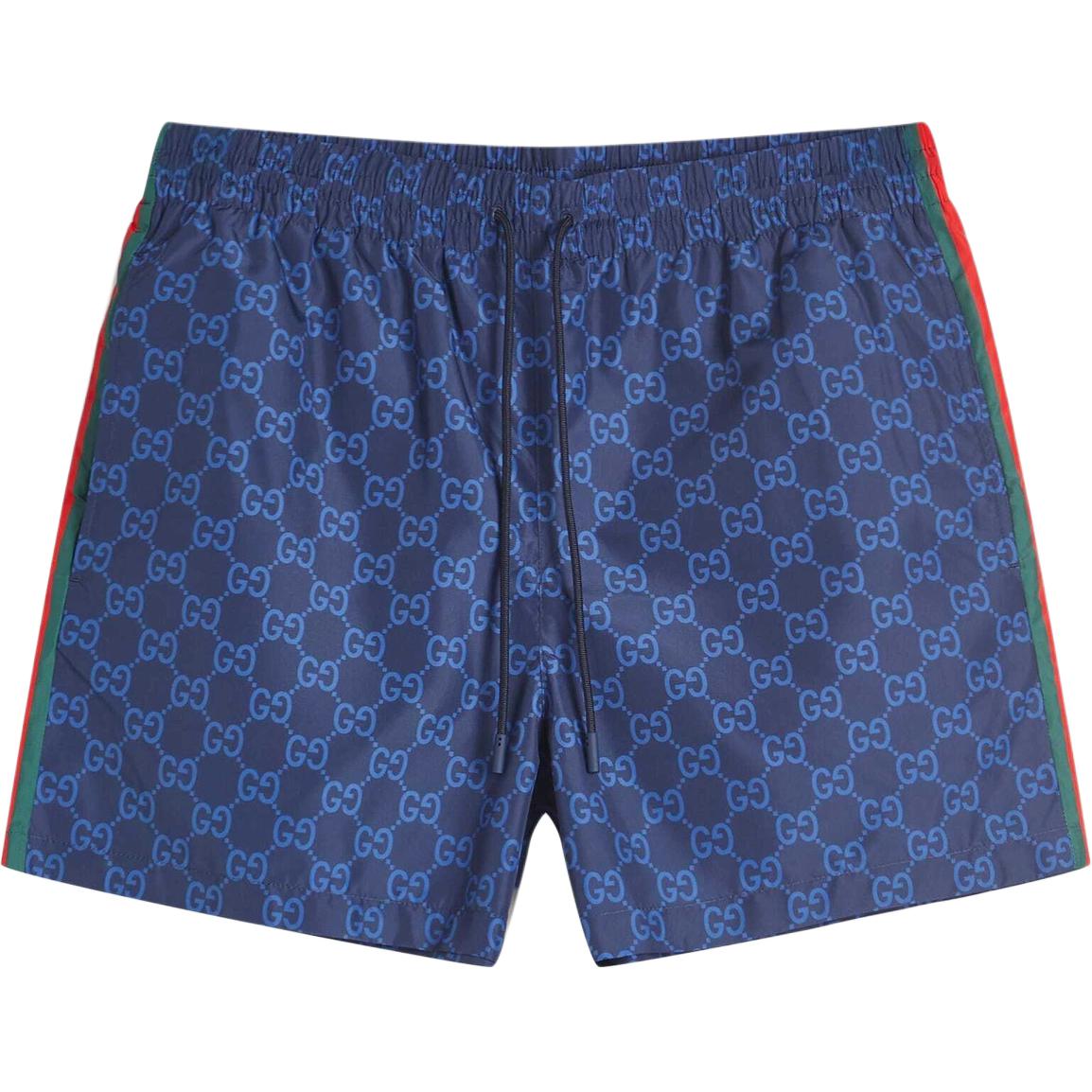 GUCCI FW25 Lido Collection Beach Shorts Men's Marine Blue