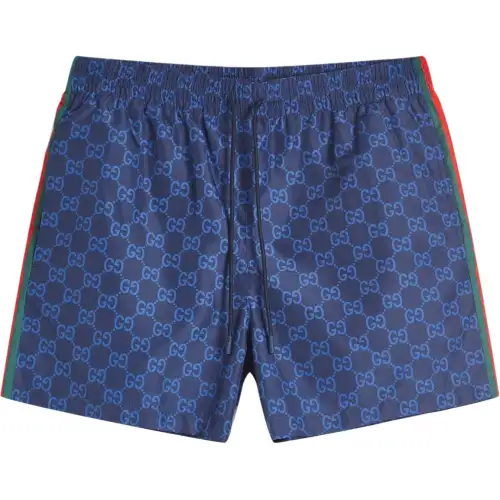 GUCCI FW25 Lido Collection Beach Shorts Men's Marine Blue