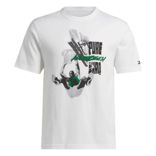 Reebok T Shirts Men's White Crew Neck