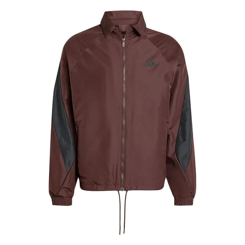 Adidas Sportlife Jackets Men's Russet Lapel Moderate Straight Fit