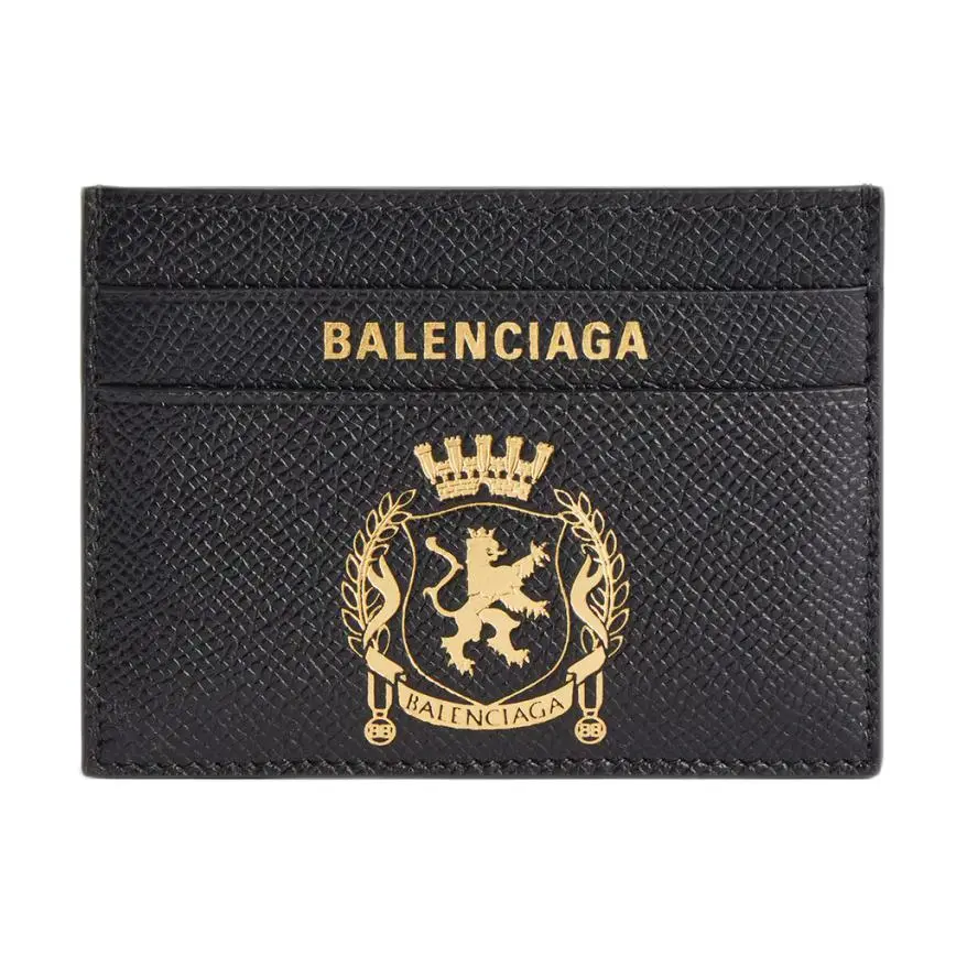 Balenciaga Calfskin Card Holder Men's Black