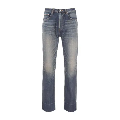 Balenciaga Jeans Men's Blue Moderate Straight Fit Pants