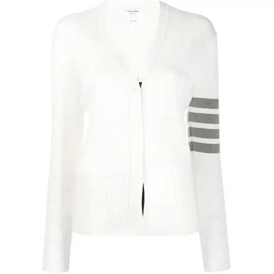 THOM BROWNE 4 Bar V Neck Cardigan