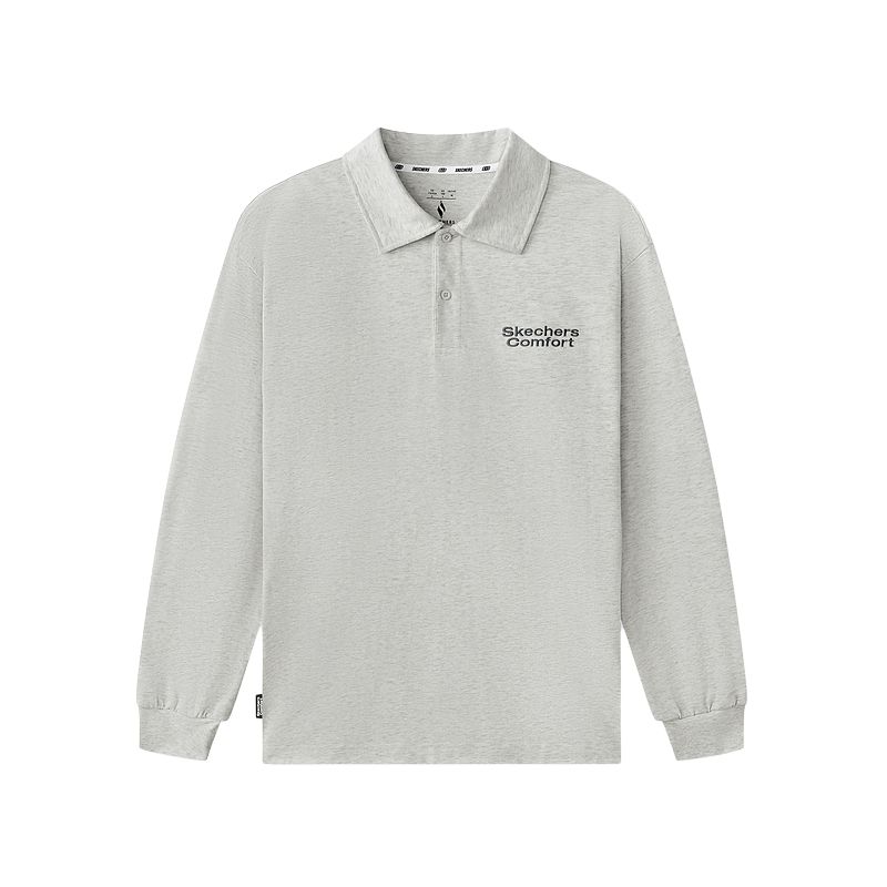 Мужская поло Skechers Long Sleeve (синяя)