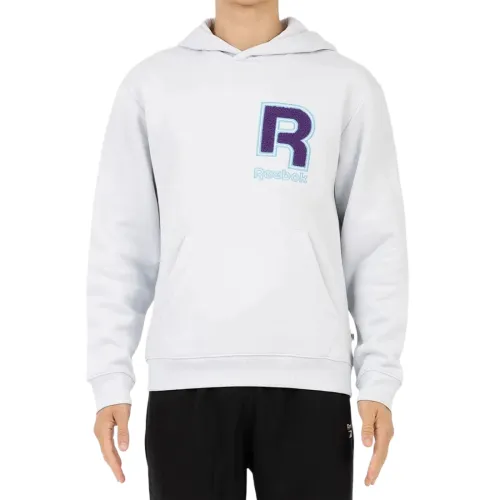 Reebok Sweatshirts Men's White Hooded Moderate Regular
