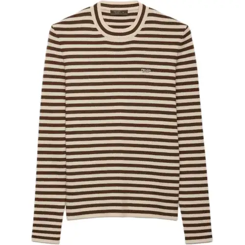 PRADA Sweaters Men's Cream Crew Neck Moderate