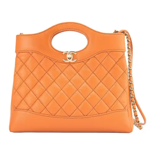 CHANEL Cow Leather Shoulder Bag, Crossbody Bag, Handbag Mini Women's Orange