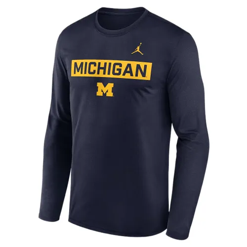 Jordan Michigan Primetime Legend 2-Hit Men's Jordan Brand Dri-FIT College Long-Sleeve T-Shirt