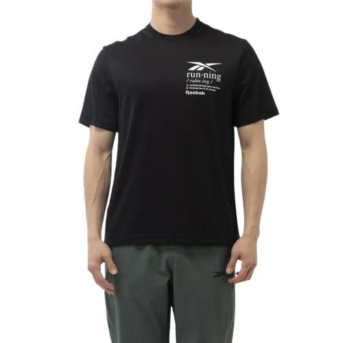 Reebok T Shirts Men's Black Crew Neck Moderate
