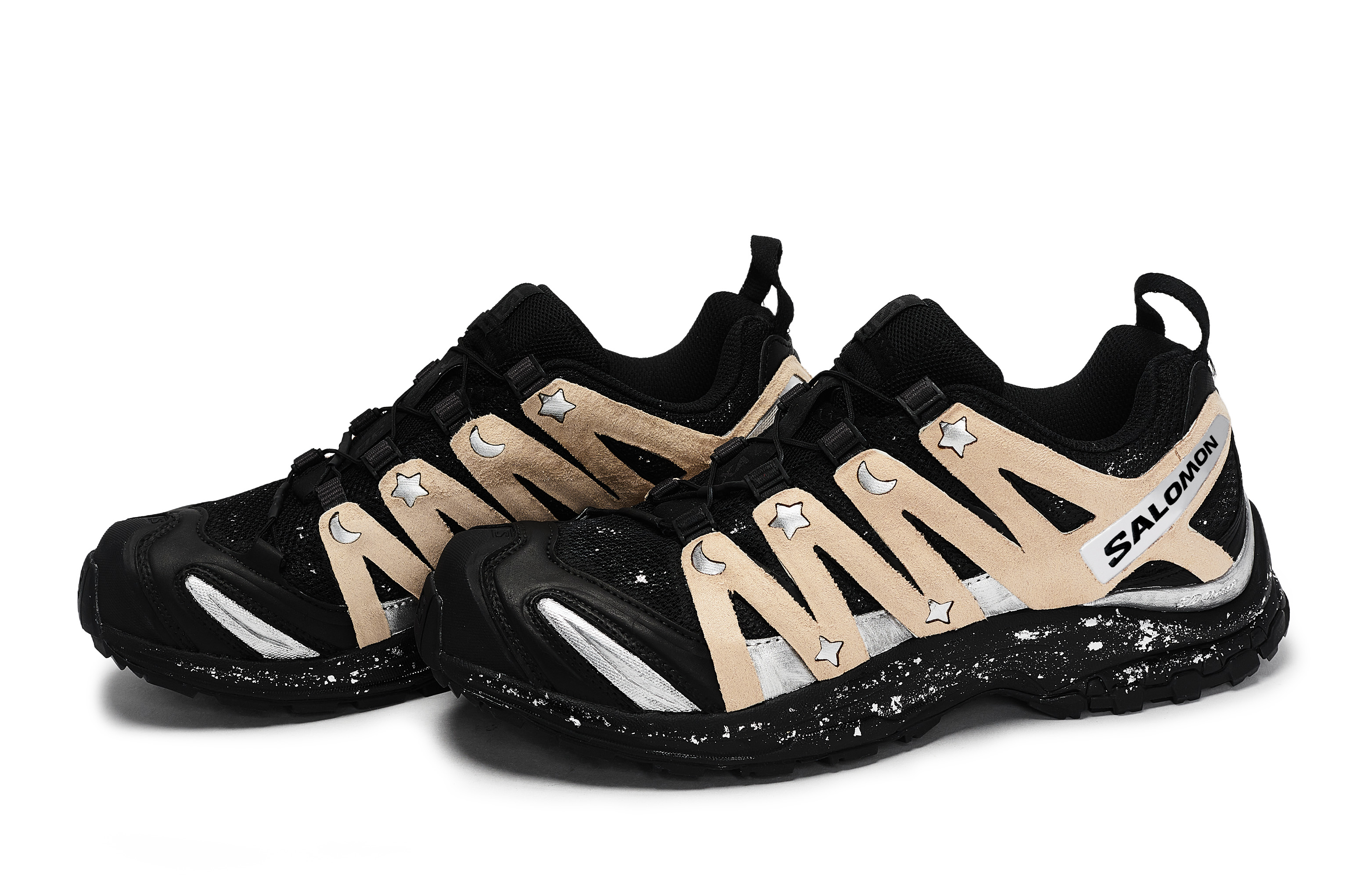 SALOMON XA PRO 3D LA YAUTE Breathable Low top Running Shoes Unisex Black Silver Brown