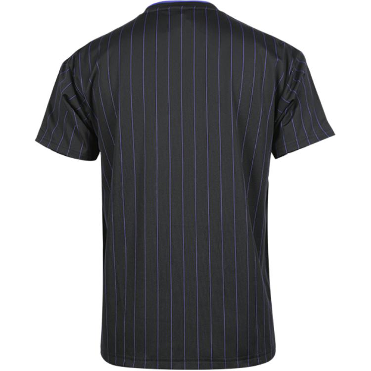 Adidas pinstripe-striped three-stripe logo T-shirt