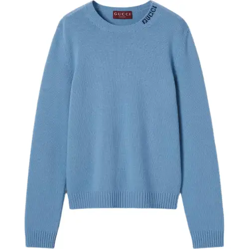 Gucci Felted wool knit sweater with intarsia