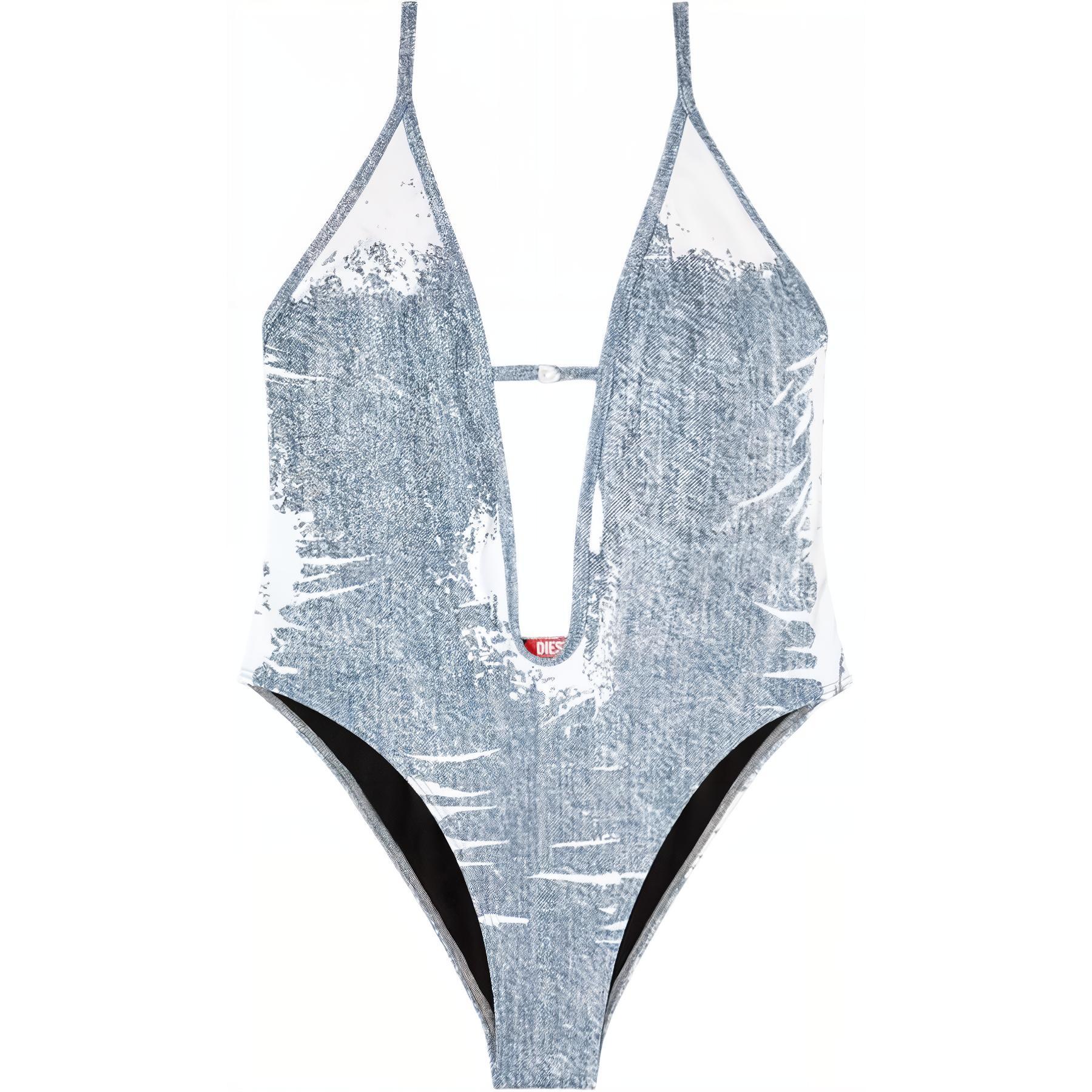 DIESEL Daisy Dnm Trompe L’Oeil Denim Printed Swimsuit