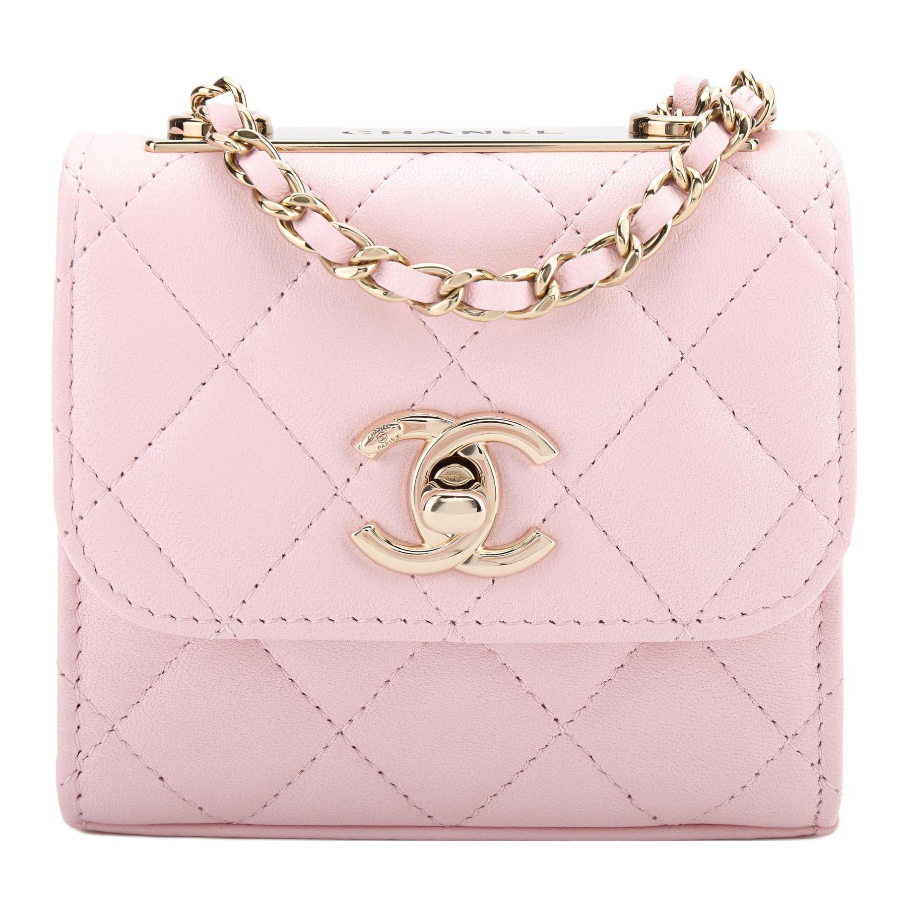 CHANEL Trendy CcWOC Sheepskin Shoulder Bag, Crossbody Bag Mini Women's Pink