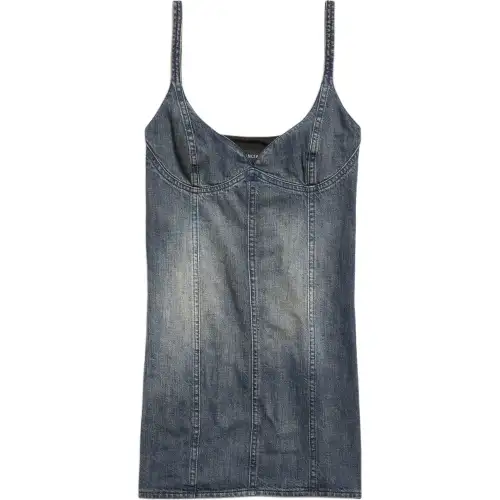Balenciaga Corseted Denim Mini Dress