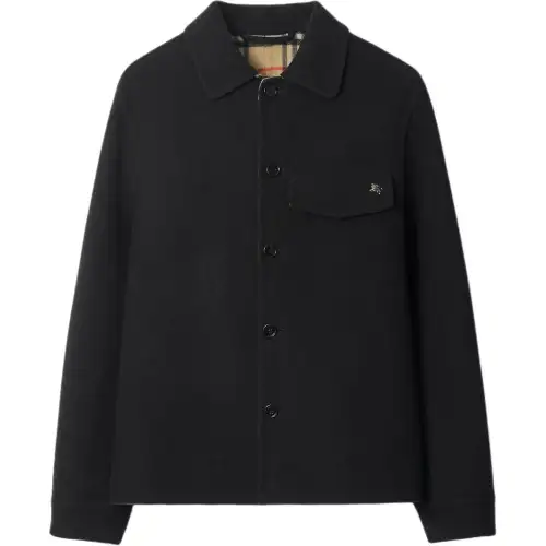 Burberry knight-motif wool shirt jacket