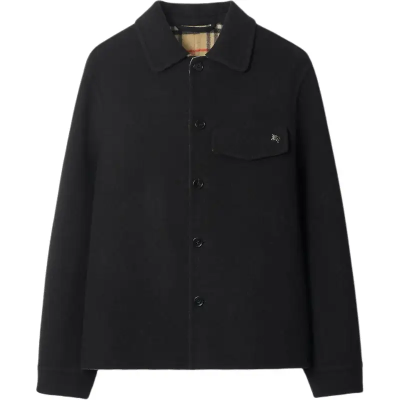 Burberry knight-motif wool shirt jacket
