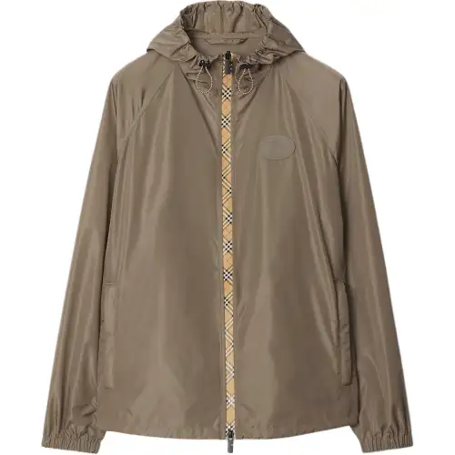 Burberry check-trimmed hooded jacket