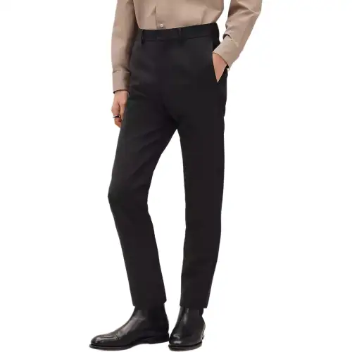 HERMES Casual Pants Men's Black Moderate Slim Fit Pants