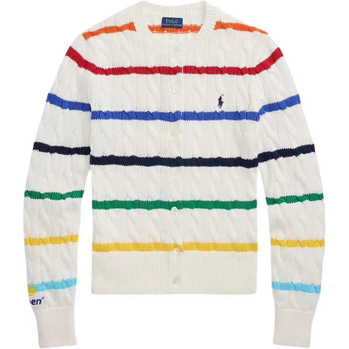 Polo Ralph Lauren Knitwear Slim Fit Women's Porcelain White Multicolor