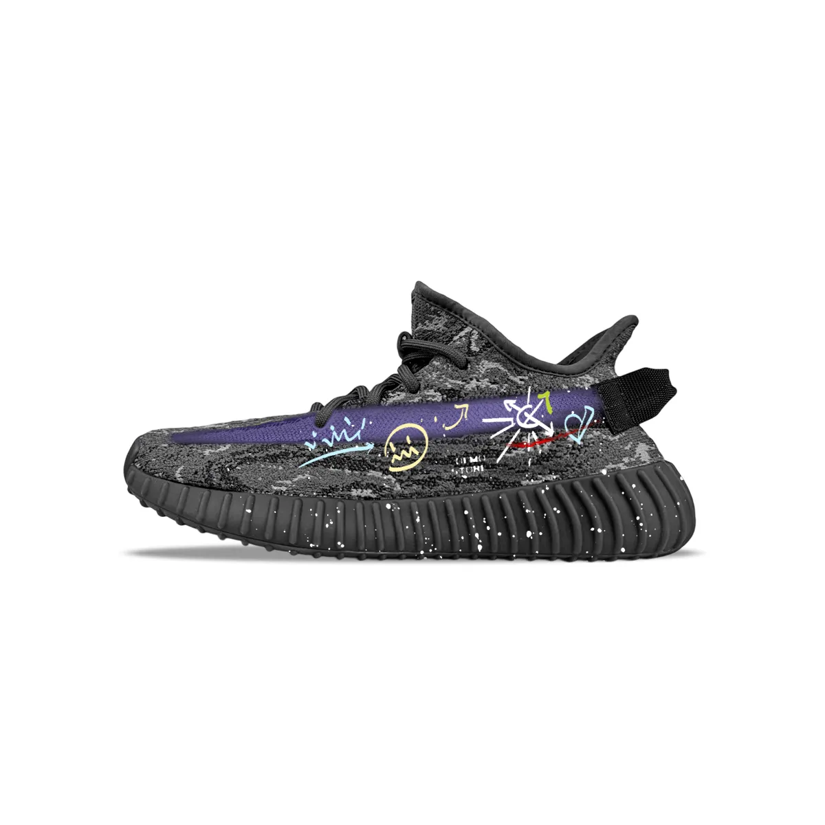 Adidas Originals Yeezy Boost 350 V2 Abrasion Resistant Abrasion Resistant Low top Casual Shoes Unisex Black Purple