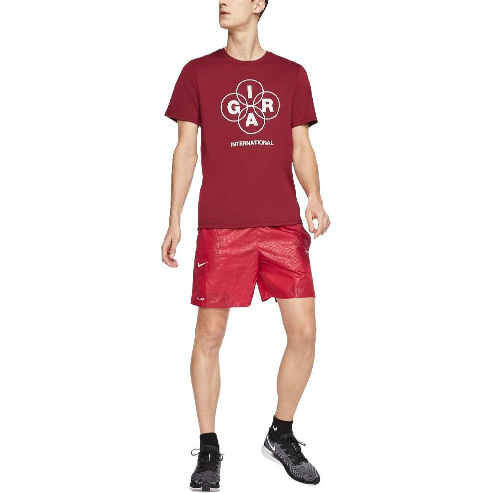 Nike Running T Shirts Men’s Red Crew Neck Moderate