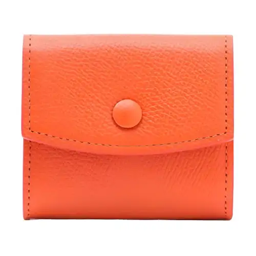 Maison Margiela Fashion Trend Grain Leather Coin Purse Unisex Orange
