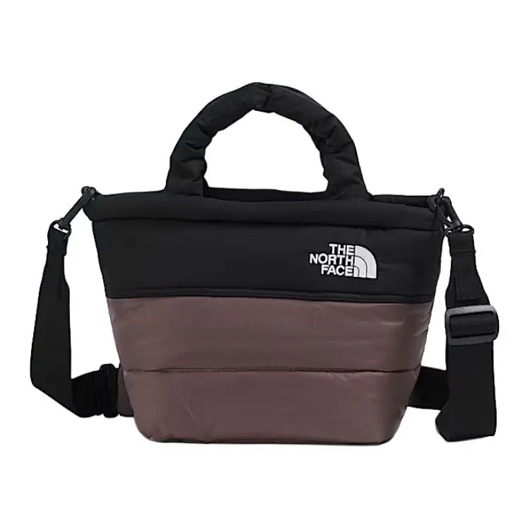 THE NORTH FACE Nuptse Recycled Nylon Shoulder Bag, Handbag Mini Women's Tawny Quartz & Black