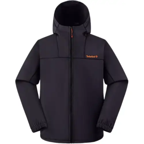 Timberland Jackets Men's Black Hooded Fleece Lined Soft Shell