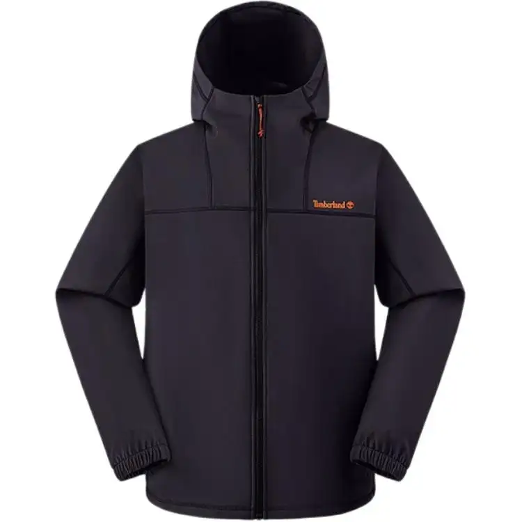 Timberland Jackets Men's Black Hooded Fleece Lined Soft Shell