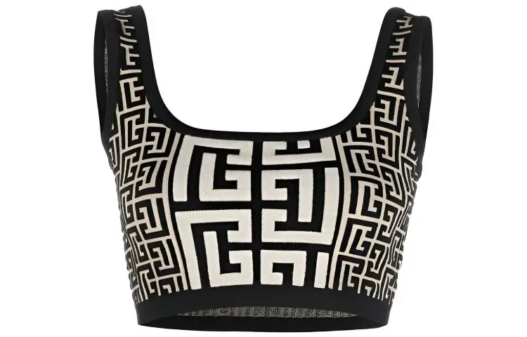 BALMAIN Logo Monogram Knitted Top