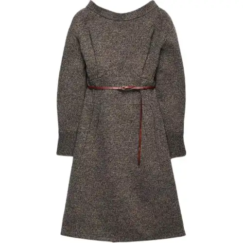 Prada midi mouliné wool dress