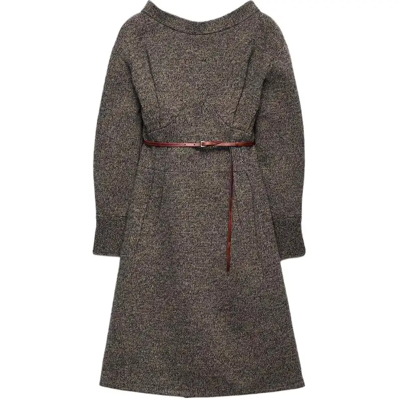 Prada midi mouliné wool dress