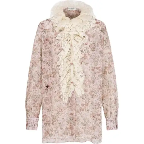 Christian DIOR Removable Ruched Collar Blouse