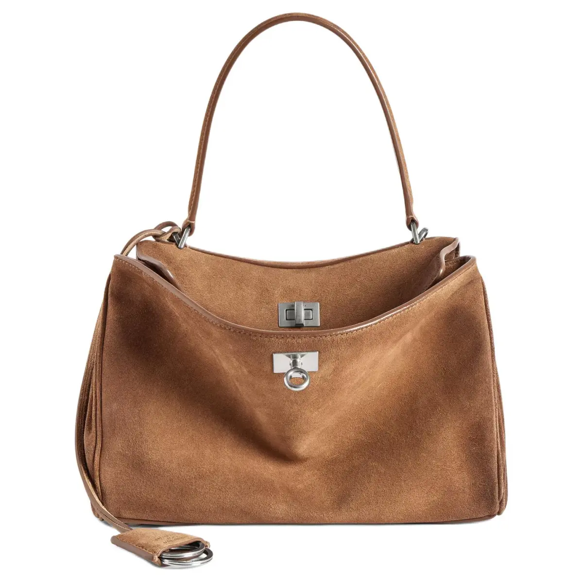 Balenciaga Rodeo Cow Leather Handbag Shoulder Bags Small Women's Camel