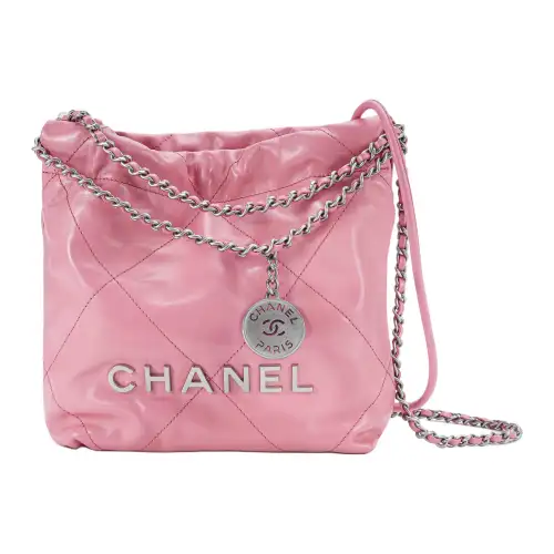 CHANEL 22Bag Bright Calfskin Bucket Bag, Shoulder Bag, Crossbody Bag Mini Women's Pink
