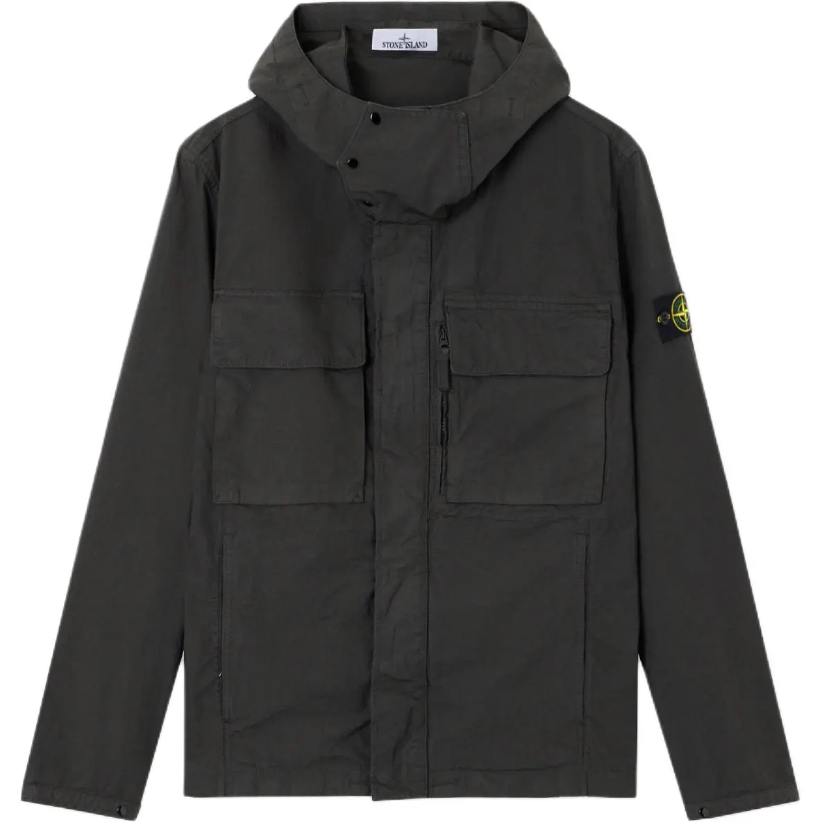 Stone Island hooded patch-pocket jacket