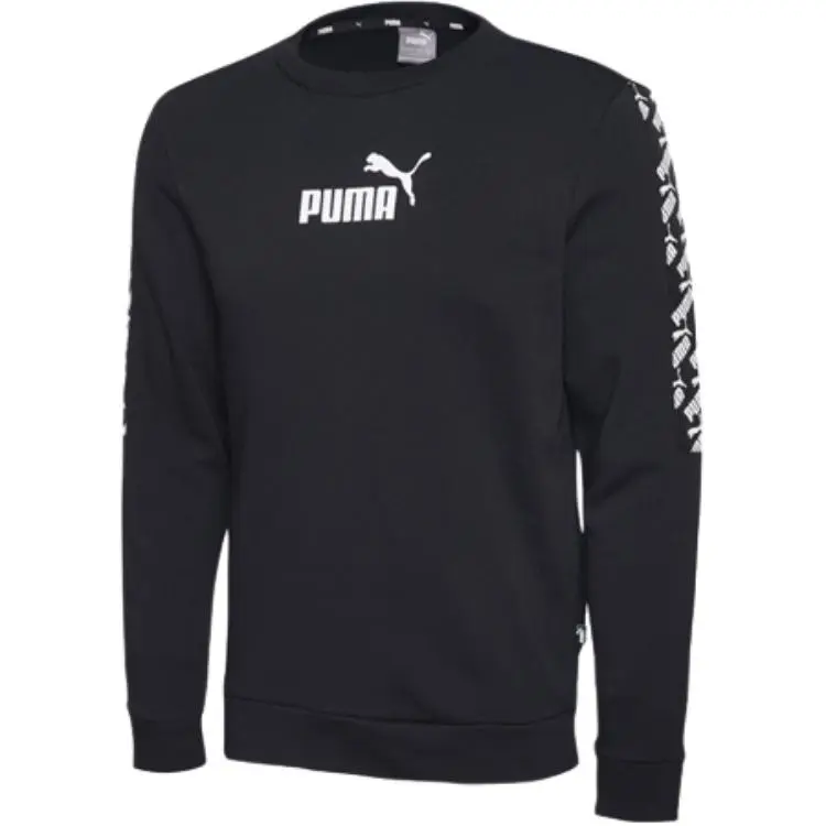PUMA Sweatshirts Men's Black Crew Neck Moderate Regular