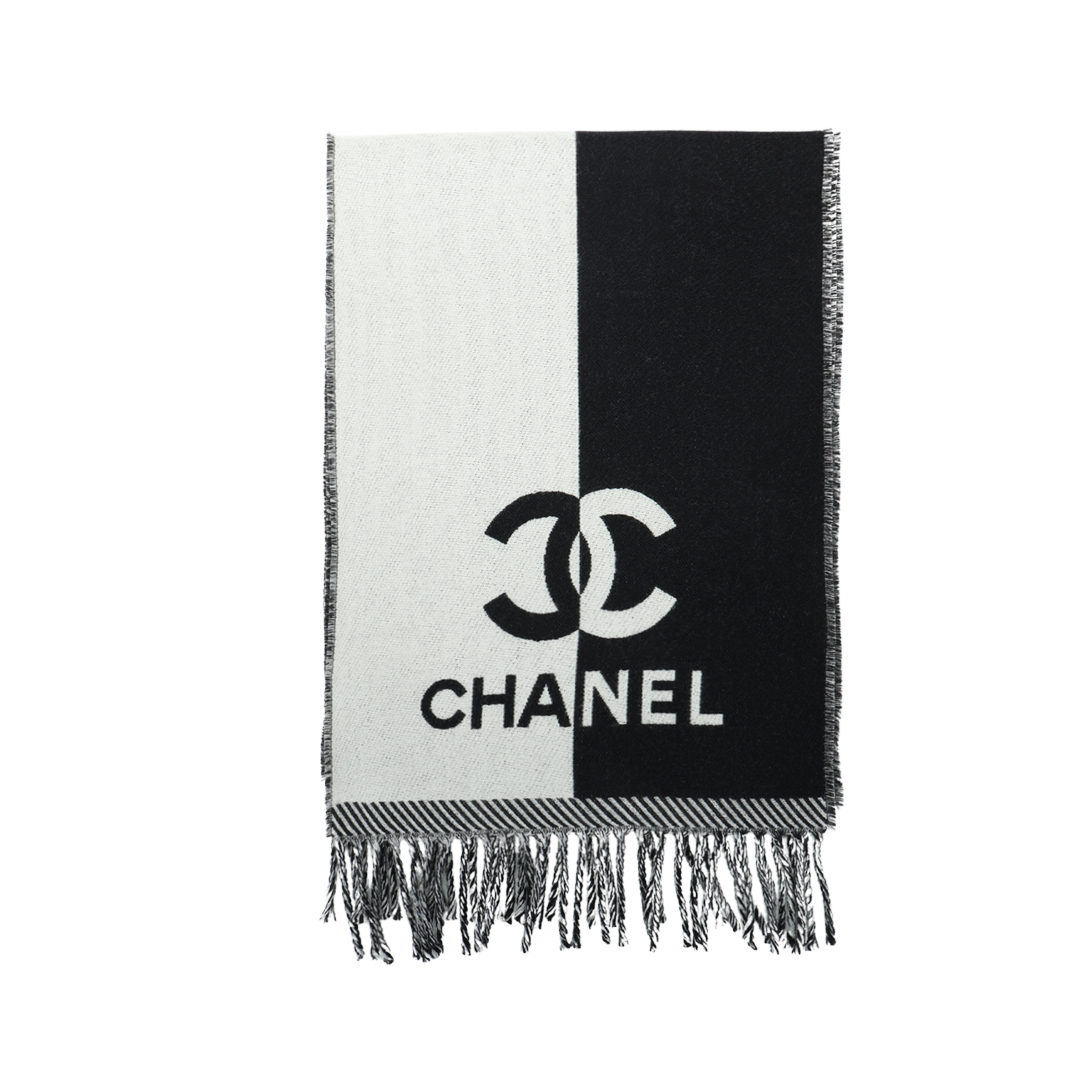 Женский шарф Chanel Логотип (черно-белый)