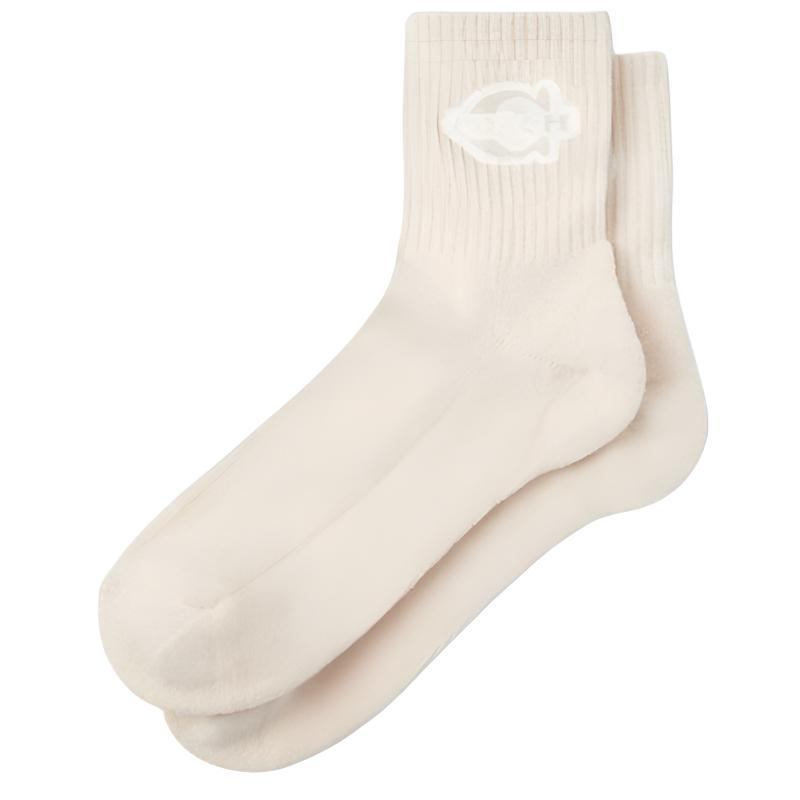COACH SS25 Crew Socks Unisex 1 Pack Pink White