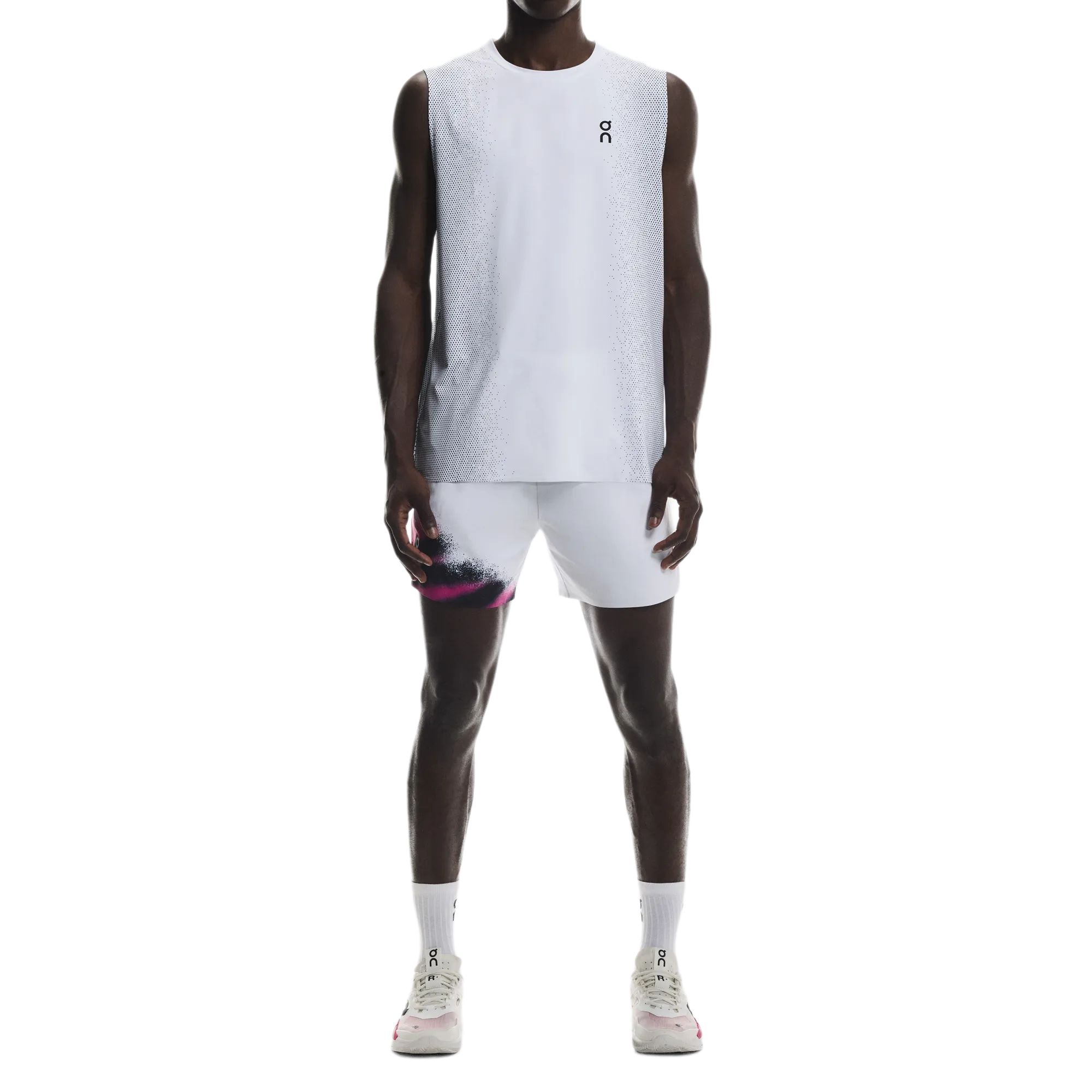 On Court Sports Shorts Men’s White | Black Moderate