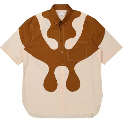 Burberry Shirts Men's Light Peach Lapel Moderate Other