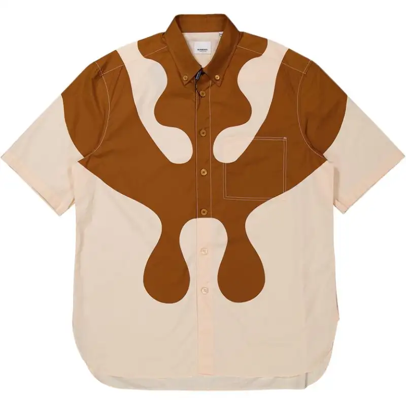 Burberry Shirts Men's Light Peach Lapel Moderate Other