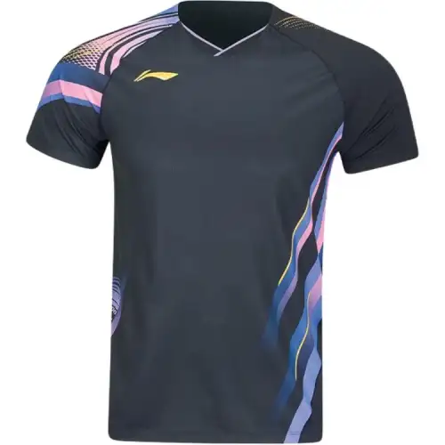 Li Ning T Shirts Women's Black V Neck Moderate Straight Fit