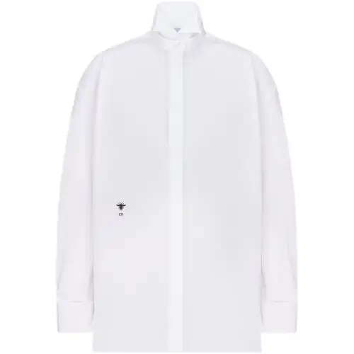 DIOR Shirts Women's White Lapel Moderate
