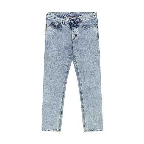 mid-rise tapered jeans