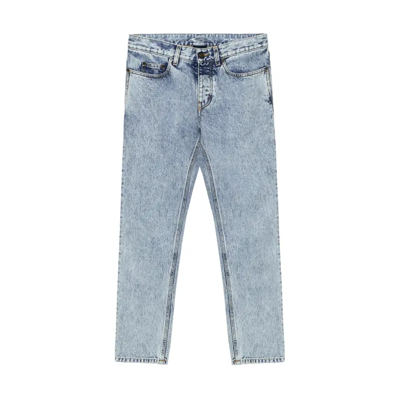 mid-rise tapered jeans