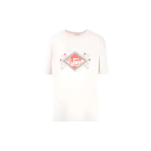 SAINT LAURENT Drop Shoulder Sleeve T Shirt Women's White